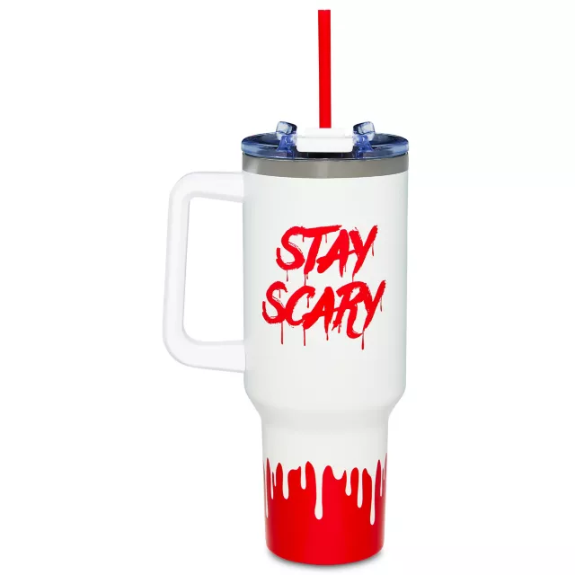 Ghost Face Stay Scary Travel Tumbler with Straw - 40 oz. at Spencer's