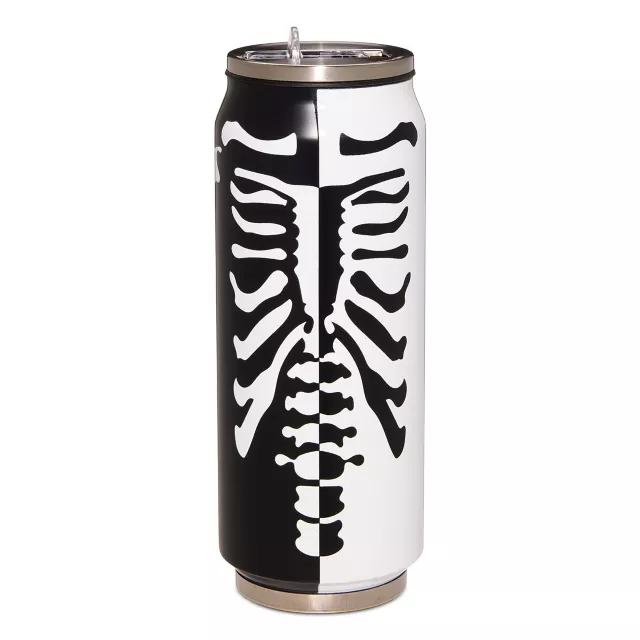 Black and White Ribcage Can Water Bottle - 17 oz. at Spencer's