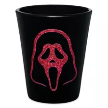 Black and Pink Ghost Face Glitter Shot Glass - 2 oz. at Spencer's