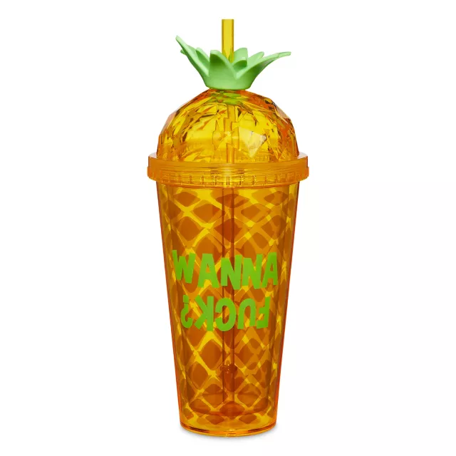 Pineapple Wanna Fuck Dome Cup with Straw - 20 oz. at Spencer's