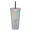 Fuck Off Textured Iridescent Cup with Straw - 20 oz. at Spencer's