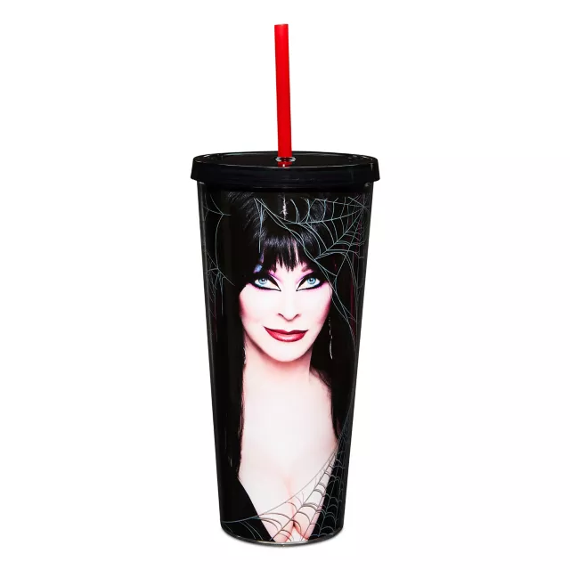 Elvira Mistress of the Dark Cup with Straw - 22 oz. at Spencer's