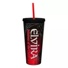 Elvira Mistress of the Dark Cup with Straw - 22 oz. at Spencer's