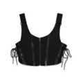 Black Distressed Lace-Up Bralette at Spencer's
