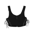 Black Distressed Lace-Up Bralette at Spencer's