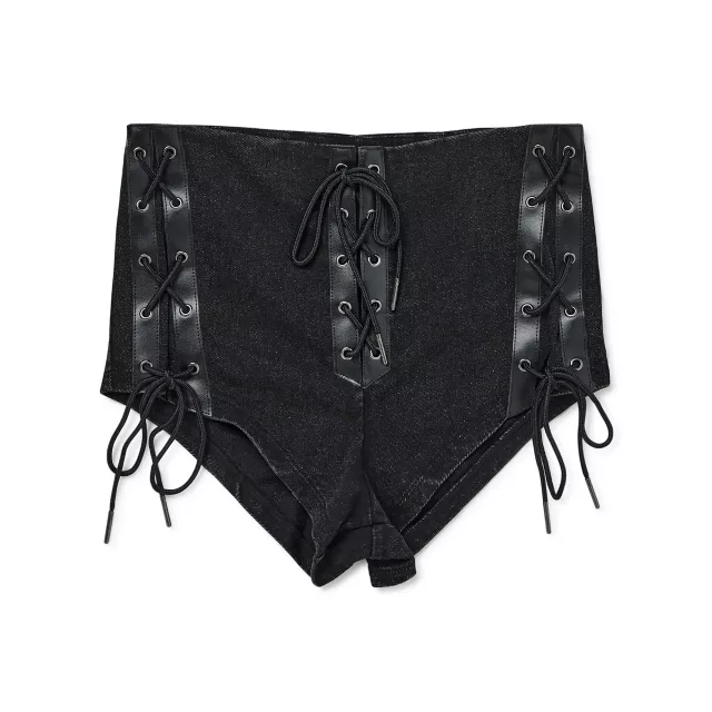 Black Distressed Booty Shorts at Spencer's