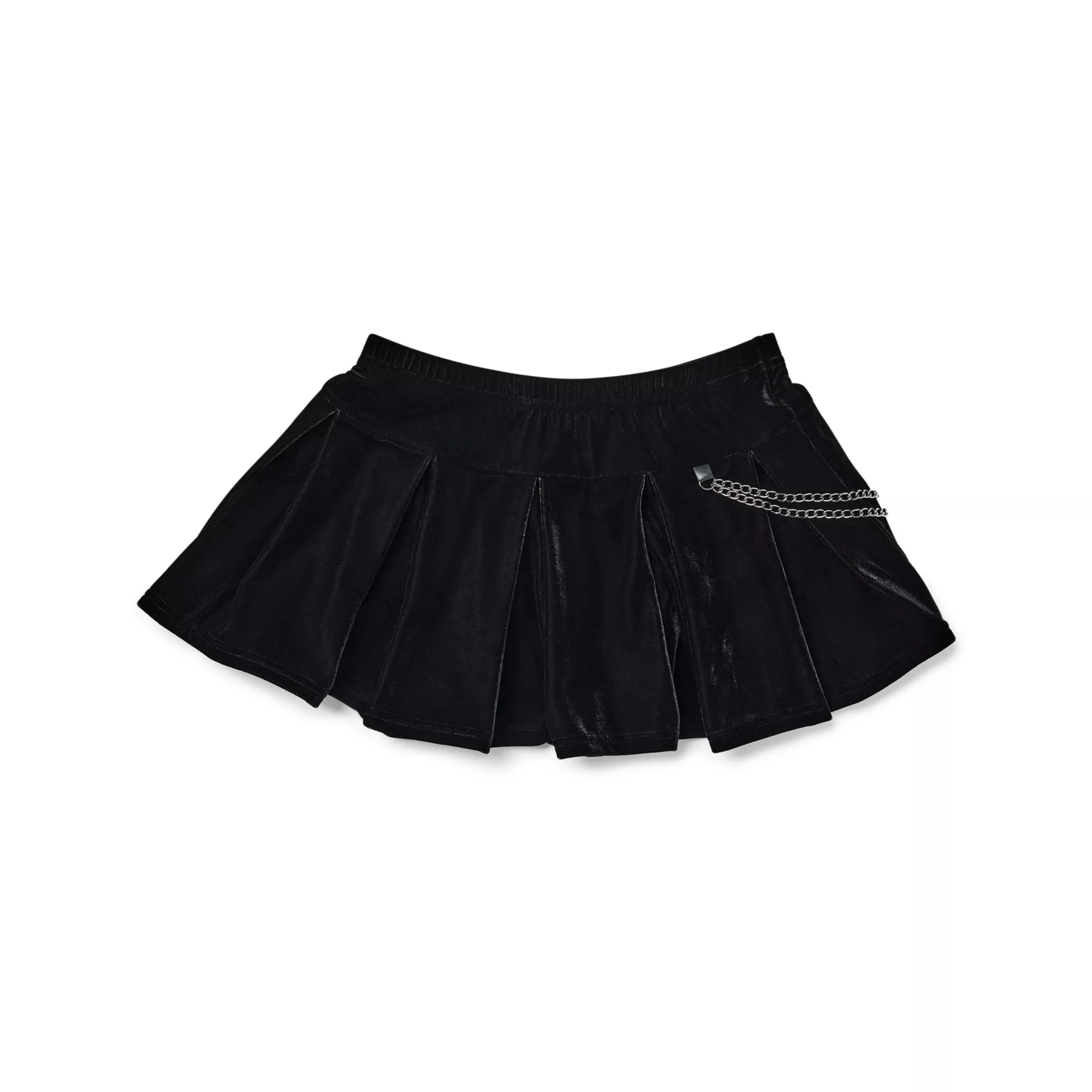Black Velvet Chain Micro Skirt at Spencer's