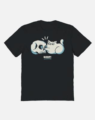 Cat Skull Boop T Shirt - Popcorn Punk