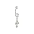 CZ Cross Titanium Dangle Belly Ring - 14 Gauge at Spencer's