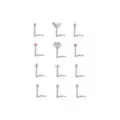 Multi-Pack CZ Multi-Color Butterfly Heart Flower Screw Nose Rings 12 Pack - 20 Gauge at Spencer's