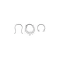 Multi-Pack CZ Titanium Clicker Septum Ring and Retainer and Spiked Horseshoe Ring 3 Pack - 16 Gauge at Spencer's
