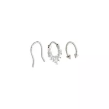 Multi-Pack CZ Titanium Clicker Septum Ring and Retainer and Spiked Horseshoe Ring 3 Pack - 16 Gauge at Spencer's