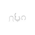 Multi-Pack CZ Titanium Clicker Septum Ring and Retainer and Spiked Horseshoe Ring 3 Pack - 16 Gauge at Spencer's