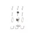 Multi-Pack CZ Butterfly Rose Silvertone Nose Pins L-Bend Hoop and Half Hoop and Screw Nose Rings 12 Pack - 20 Gauge at Spencer's