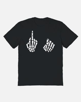 Skeleton Middle Finger T Shirt