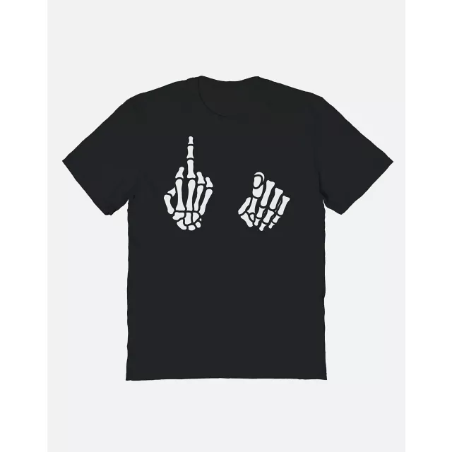 Skeleton Middle Finger T Shirt at Spencer's