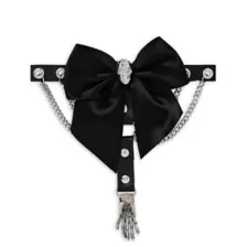 Black Bow Skeleton Garter Belt at Spencer's