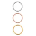 Multi-Pack Gold Silver and Rose Gold-Plated Hinged Hoop Rings - 3 Pack at Spencer's