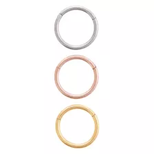 Multi-Pack Gold Silver and Rose Gold-Plated Hinged Hoop Rings - 3 Pack at Spencer's