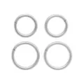 Multi-Pack Silvertone Titanium Hinged Hoop Rings 4 Pack - 16 Gauge at Spencer's