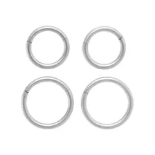 Multi-Pack Silvertone Titanium Hinged Hoop Rings 4 Pack - 16 Gauge at Spencer's