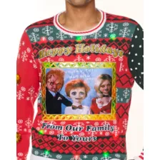 Light-Up Chucky Family Photo Christmas Sweater at Spencer's