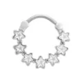CZ Star Hinge Septum Ring - 16 Gauge at Spencer's