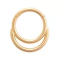 Titanium Goldplated Double Hoop Hinged Septum Ring - 16 Gauge at Spencer's