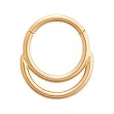 Titanium Goldplated Double Hoop Hinged Septum Ring - 16 Gauge at Spencer's