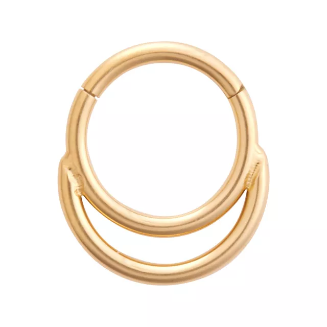 Titanium Goldplated Double Hoop Hinged Septum Ring - 16 Gauge at Spencer's