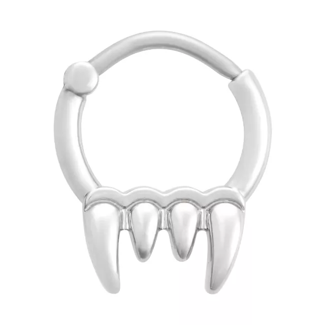 Fangs Hinged Septum Ring - 16 Gauge at Spencer's