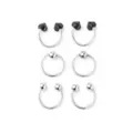 Multi-Pack Black Hearts Captive Rings and Horseshoe Rings 6 Pack - 16 Gauge at Spencer's