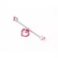 Pink Heart Industrial Barbell - 14 Gauge at Spencer's