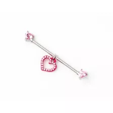 Pink Heart Industrial Barbell - 14 Gauge at Spencer's