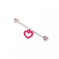 Pink Heart Industrial Barbell - 14 Gauge at Spencer's
