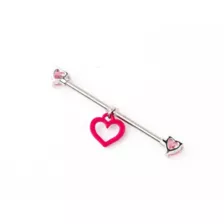 Pink Heart Industrial Barbell - 14 Gauge at Spencer's
