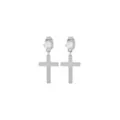 CZ Titanium Cross Stud Dangle Earrings at Spencer's