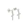 CZ Titanium Cross Stud Dangle Earrings at Spencer's