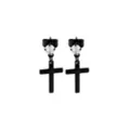 Round CZ Black Cross Titanium Dangle Stud Earrings - 20 Gauge at Spencer's