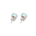 CZ Round Aurora Borealis Stud Earrings - 20 Gauge at Spencer's