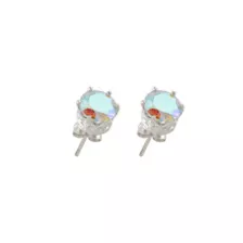 CZ Round Aurora Borealis Stud Earrings - 20 Gauge at Spencer's