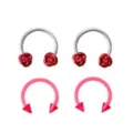 Multi-Pack Rose Horseshoe Rings 4 Pack - 16 Gauge at Spencer's