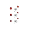 Multi-Pack Prong Red CZ Stud Earrings - 3 Pair at Spencer's