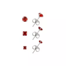 Multi-Pack Prong Red CZ Stud Earrings - 3 Pair at Spencer's