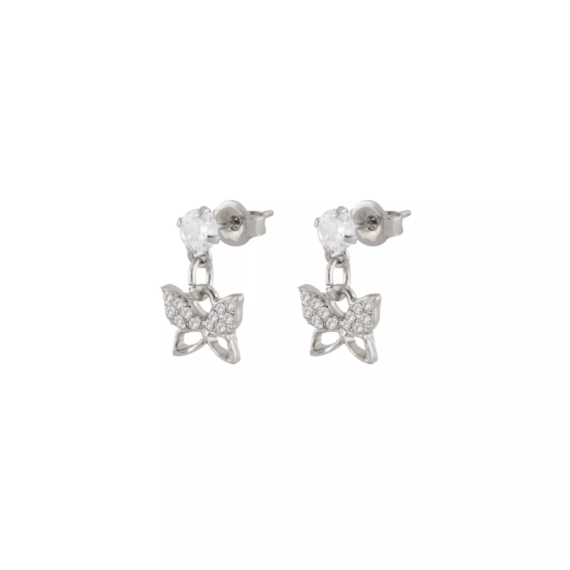 CZ Butterfly Dangle Earrings - 20 Gauge at Spencer's