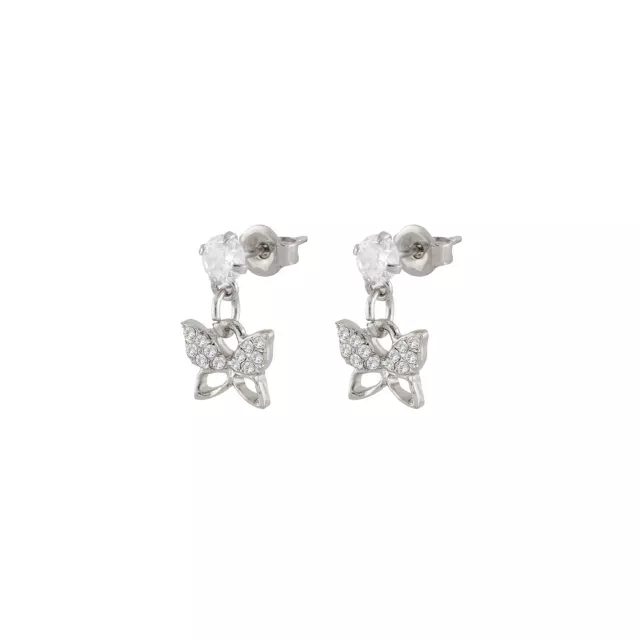 CZ Butterfly Dangle Earrings - 20 Gauge at Spencer's