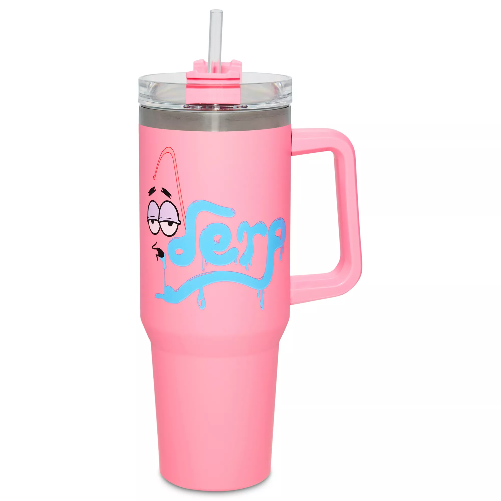 Pink Patrick Star Travel Tumbler with Straw 40 oz. - SpongeBob SquarePants at Spencer's