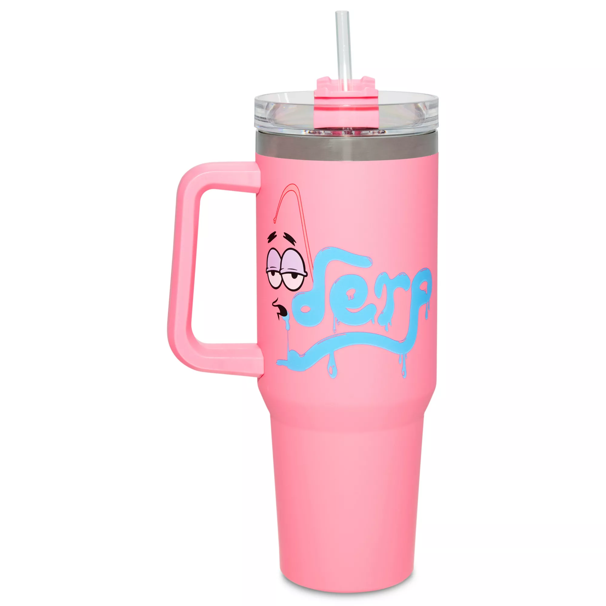 Pink Patrick Star Travel Tumbler with Straw 40 oz. - SpongeBob SquarePants at Spencer's