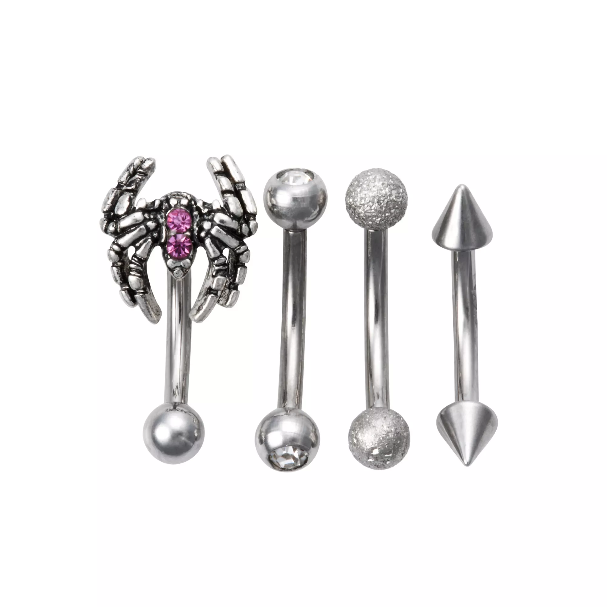 Multi-Pack Titanium Spider Curved Barbells 4 Pack - 16 Gauge at Spencer's