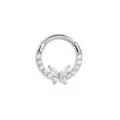 CZ Clear Butterfly Hinge Septum Ring - 16 Gauge at Spencer's